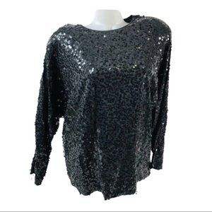 Ellen Tracy Vintage Women Blouse Top long sleeve